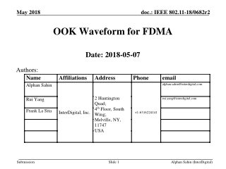 OOK Waveform for FDMA