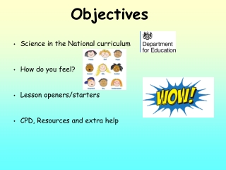 Science in the National curriculum How do you feel? Lesson openers/starters