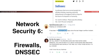 Network Security 6: Firewalls, DNSSEC