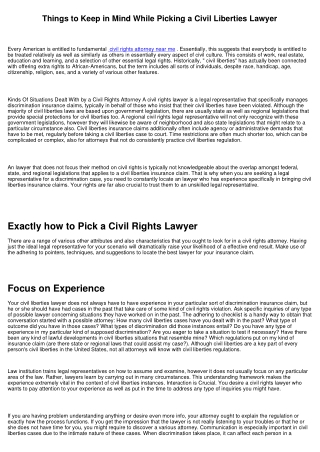 Things to Keep in Mind While Picking a Civil Liberties Attorney