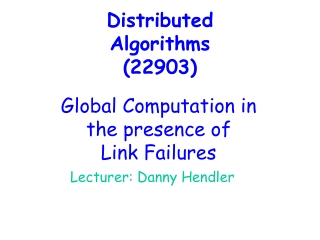 Distributed Algorithms (22903)