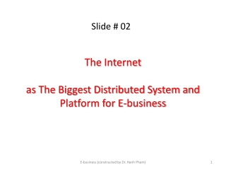 The Internet as The Biggest Distributed System and Platform for E-business