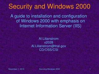 Security and Windows 2000