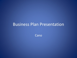 Business Plan Presentation