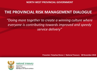 NORTH WEST PROVINCIAL GOVERNMENT