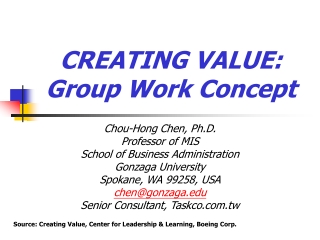 CREATING VALUE: Group Work Concept