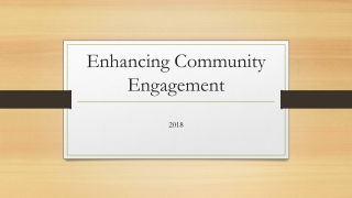 Enhancing Community Engagement