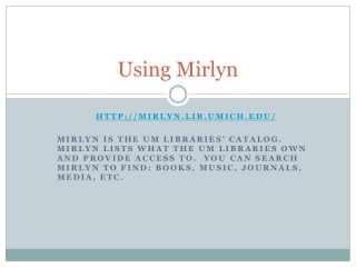 Using Mirlyn