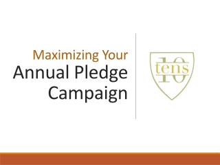 Maximizing Your Annual Pledge Campaign