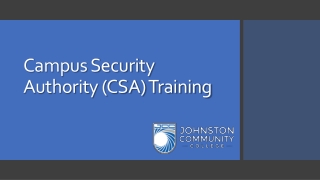 Campus Security Authority (CSA) Training