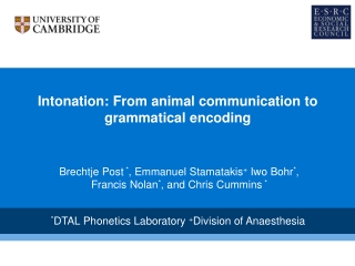 Intonation: From animal communication to grammatical encoding