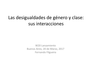 Las desigualdades de género y clase : sus interacciones