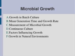 Microbial Growth