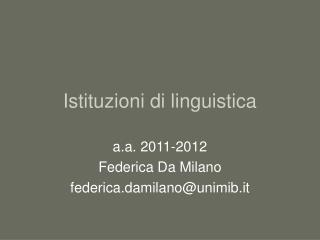 Istituzioni di linguistica