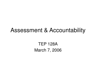 Assessment &amp; Accountability