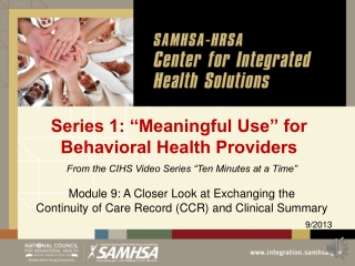 Series 1: “Meaningful Use” for Behavioral Health Providers