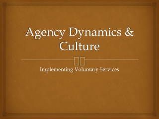 Agency Dynamics &amp; Culture