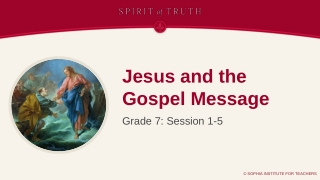 Jesus and the Gospel Message