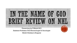 In the name of god brief review on nhl