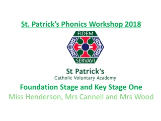 St. Patrick’s Phonics Workshop 2018