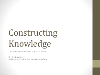 Constructing Knowledge