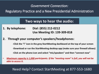 Government Connection: Regulatory Practice and a New Presidential Administration