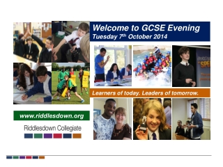 Welcome to GCSE Evening Tuesday 7 th October 2014