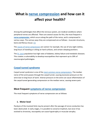 What is nerve compression and how can it affect your health?