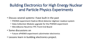 Building Electronics for High Energy Nuclear and Particle Physics Experiments