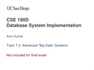 CSE 190D Database System Implementation