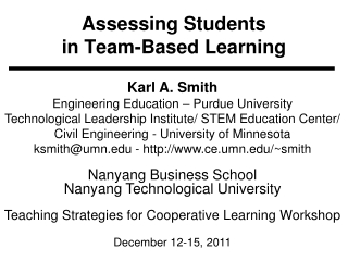 Assessing Students in Team-Based Learning