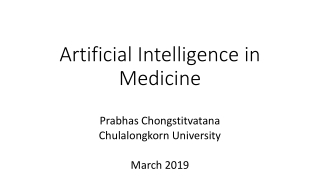 Artificial Intelligence in Medicine