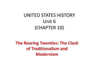 UNITED STATES HISTORY Unit 6 (CHAPTER 10)