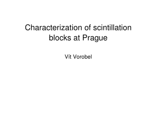 Characterization of scintillation blocks at Prague