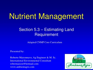 Nutrient Management