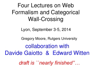 Four Lectures on Web Formalism and Categorical Wall-Crossing