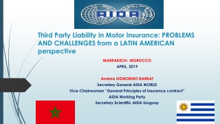 MARRAKECH- MOROCCO APRIL, 2019 Andrea SIGNORINO BARBAT Secretary General AIDA WORLD