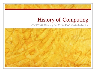 History of Computing