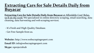 Extracting Cars for Sale Details Daily from Buyacar