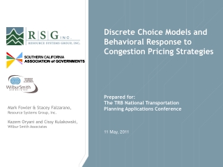 Discrete Choice Models and Behavioral Response to Congestion Pricing Strategies