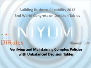Building Business Capability 2012 3 nd World Congress on Decision Tables