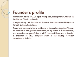 Founder’s profile