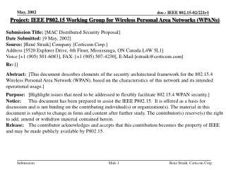 Project: IEEE P802.15 Working Group for Wireless Personal Area Networks (WPANs)