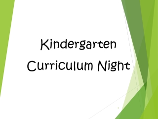 Kindergarten Curriculum Night