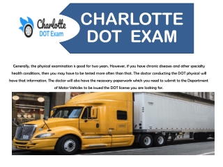 CHARLOTTE NC DOT | DOT EXAM