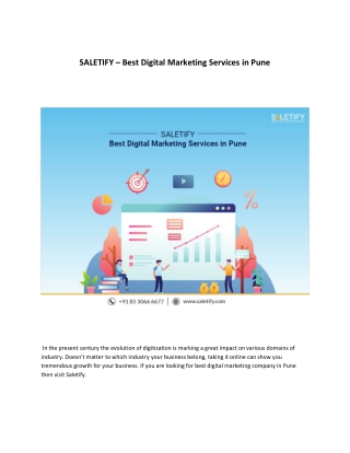 Digital marketing companies in pune - SALETIFY