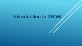 Introduction to XHTML