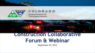 Construction Collaborative Forum &amp; Webinar September 25, 2017