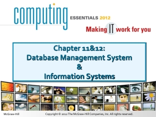 Chapter 11&amp;12: Database Management System &amp; Information Systems