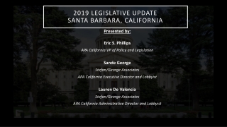 2019 Legislative Update Santa Barbara, California